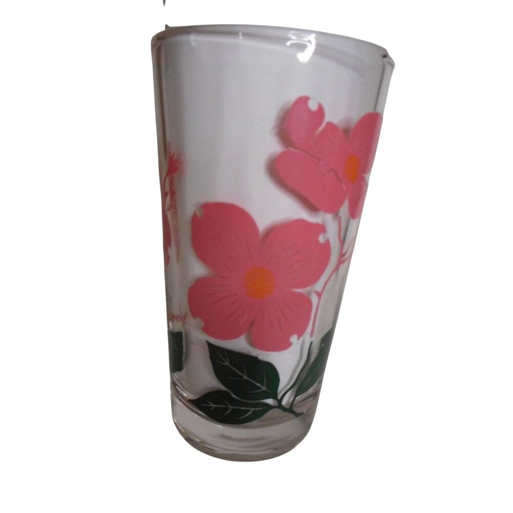 MCM Peanut Butter Drinking Juice Glass Tumbler Dogwood Estate find 5"  Pink